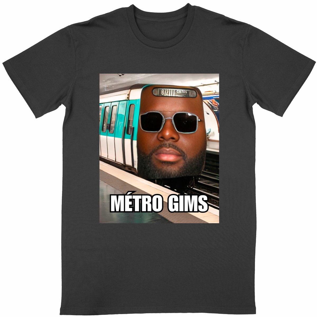 T-shirt Métro Gims | Parodisiaque - face_noir
