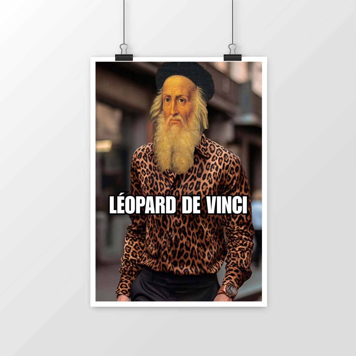 Poster Léopard de Vinci | Parodisiaque - portrait
